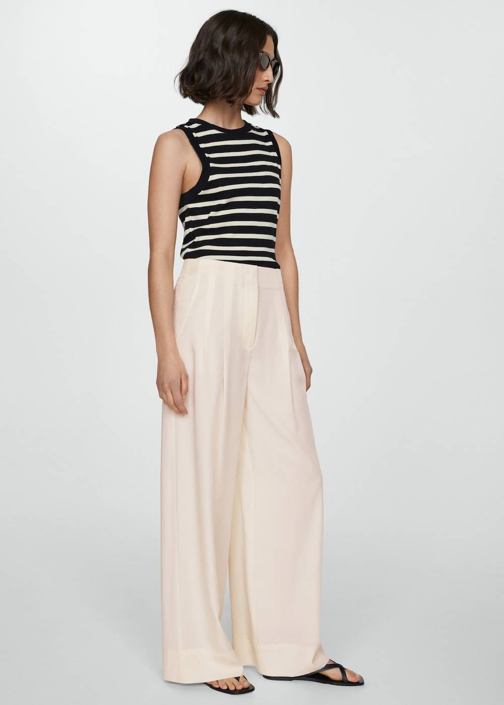 Mango Lyocell-Bundfaltenhose Großer Ausverkauf