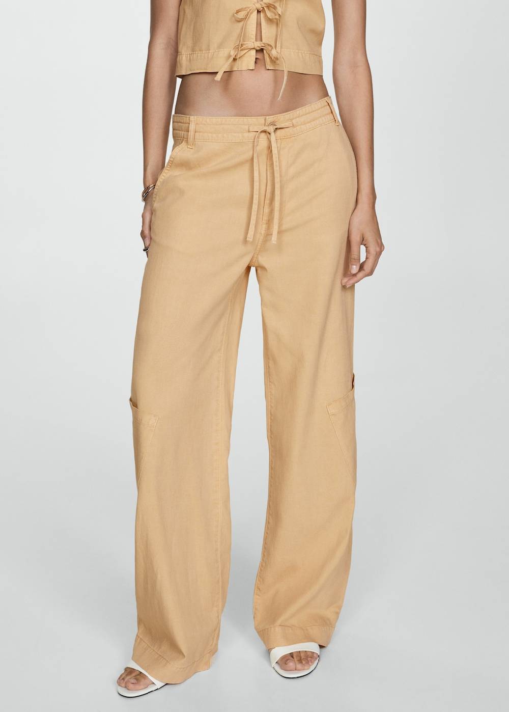 Mango Wideleg-Hose aus Lyocell Flash Sale