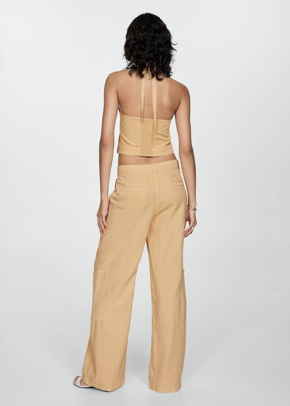 Mango Wideleg-Hose aus Lyocell Flash Sale