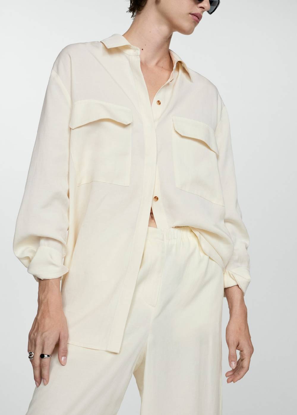 Mango Wideleg-Hose aus Lyocell Exklusivangebot