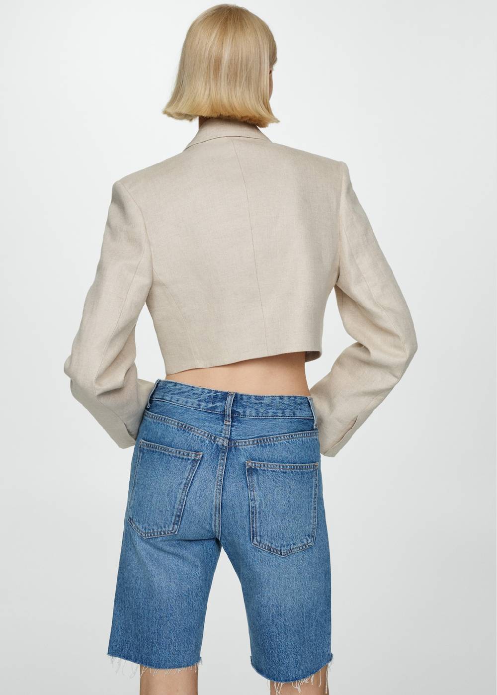 Mango Gerade Jeans-Bermudashorts Preisnachlass