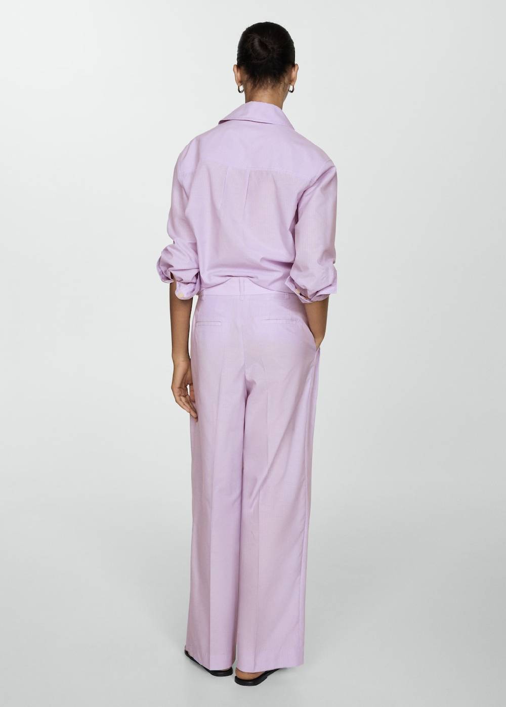 Mango Gestreifte Wideleg-Hose Muttertagsangebot
