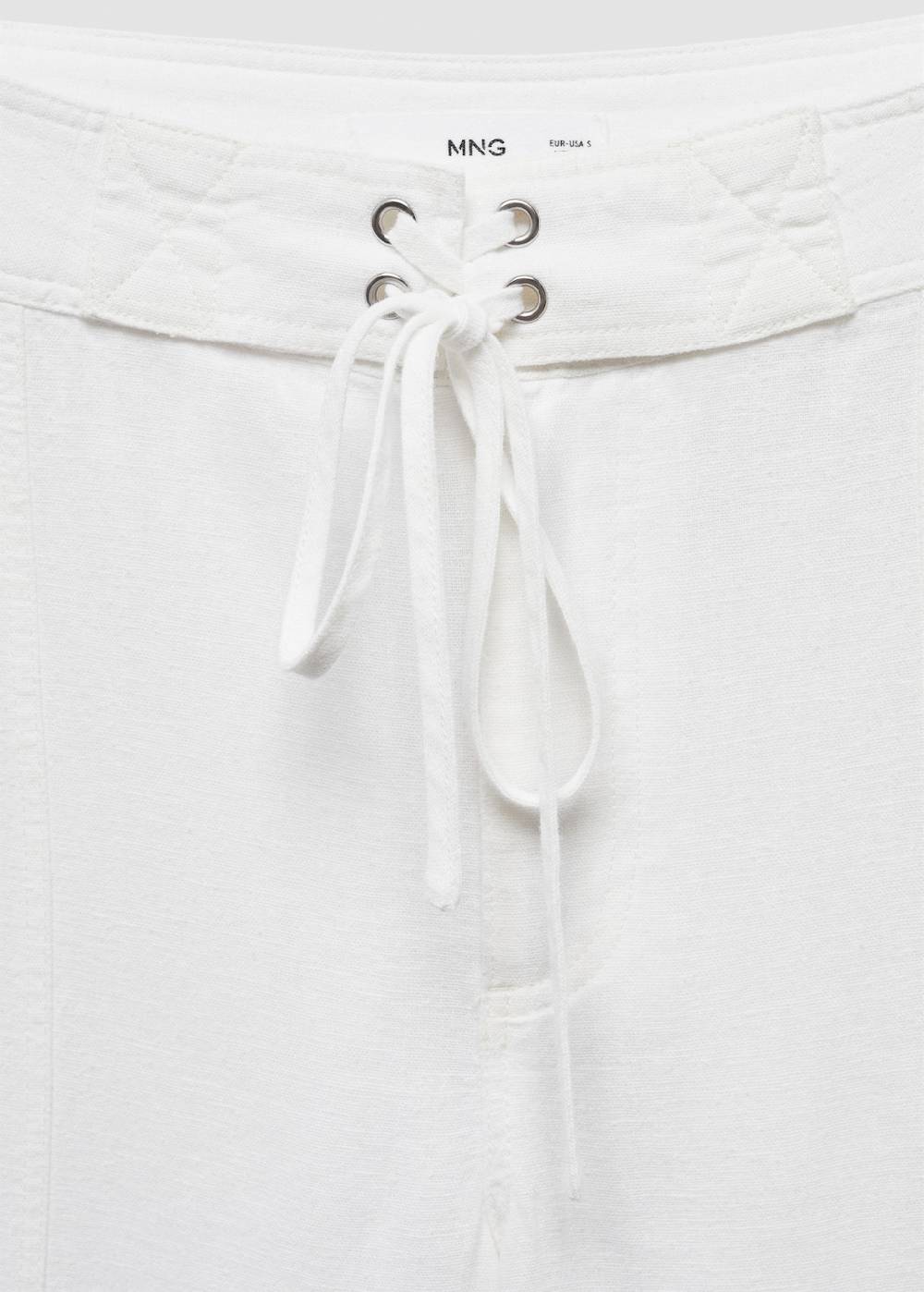 Mango Leinenhose mit Schleifendetail Lagerräumung