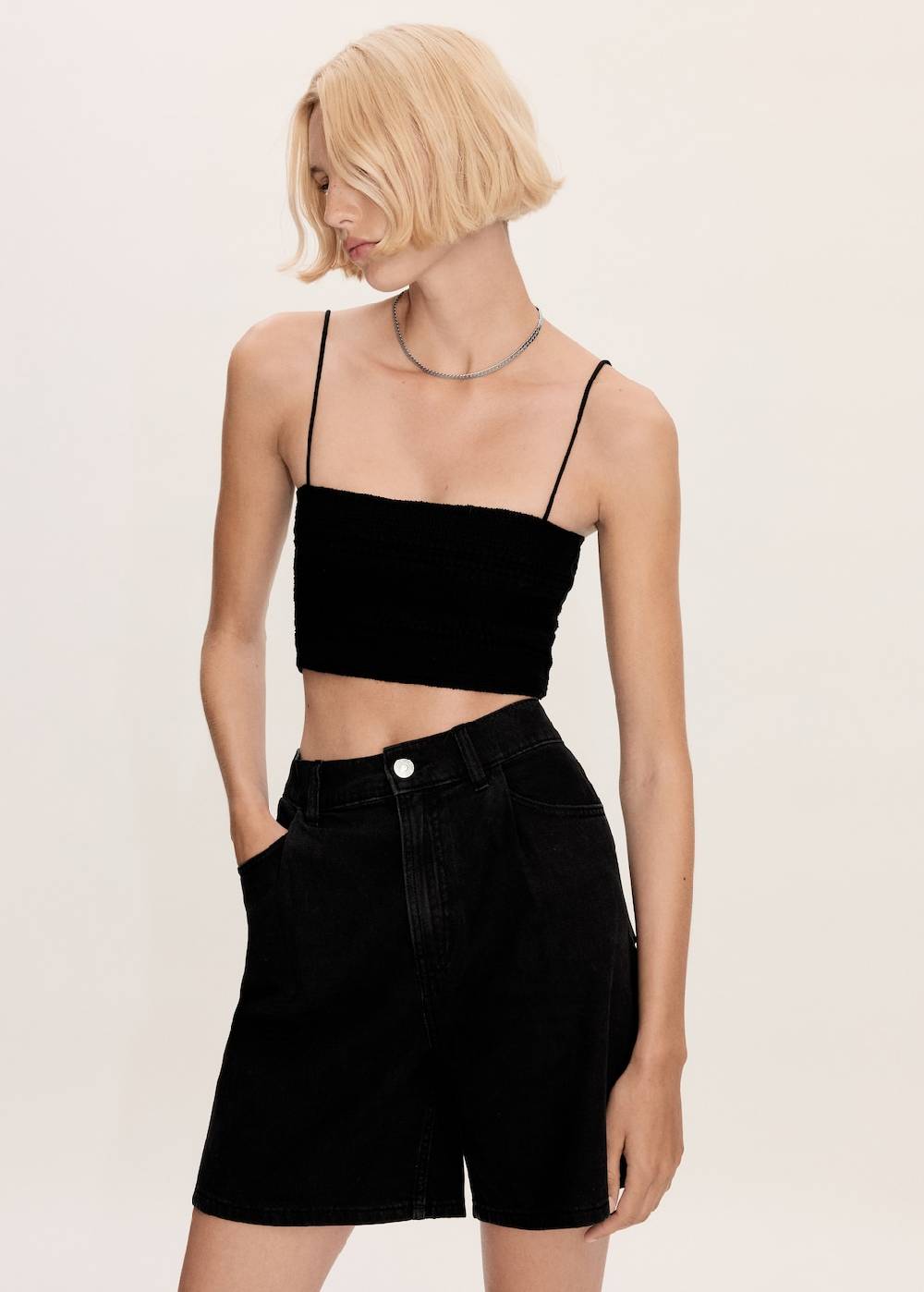 Mango Gerade Jeans-Shorts Top Angebot