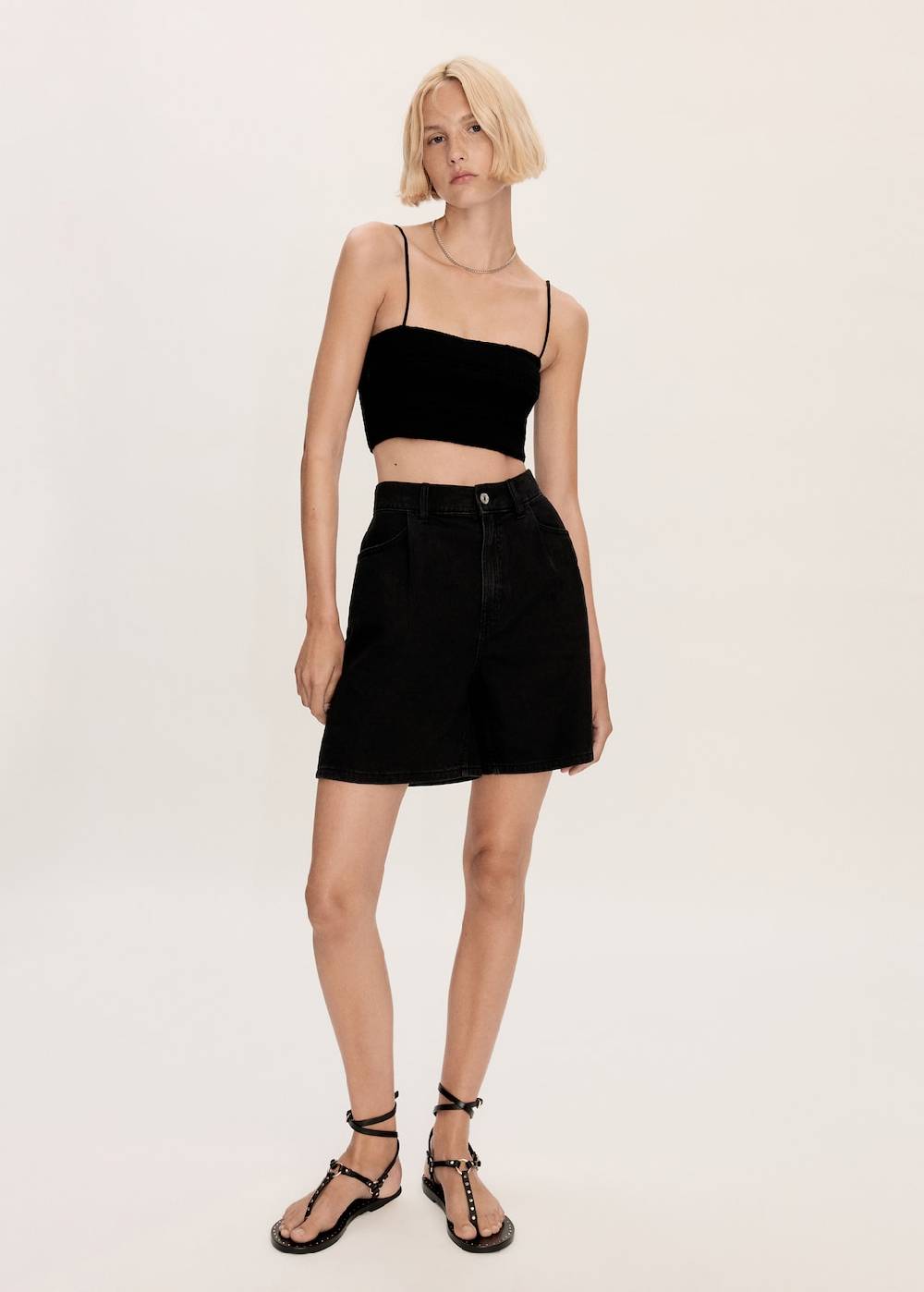 Mango Gerade Jeans-Shorts Top Angebot