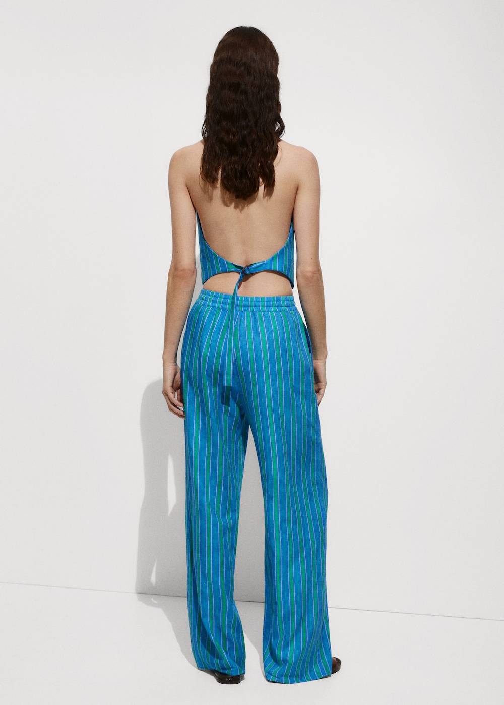 Mango Leinenhose mit Streifenmuster Saisonale Angebote