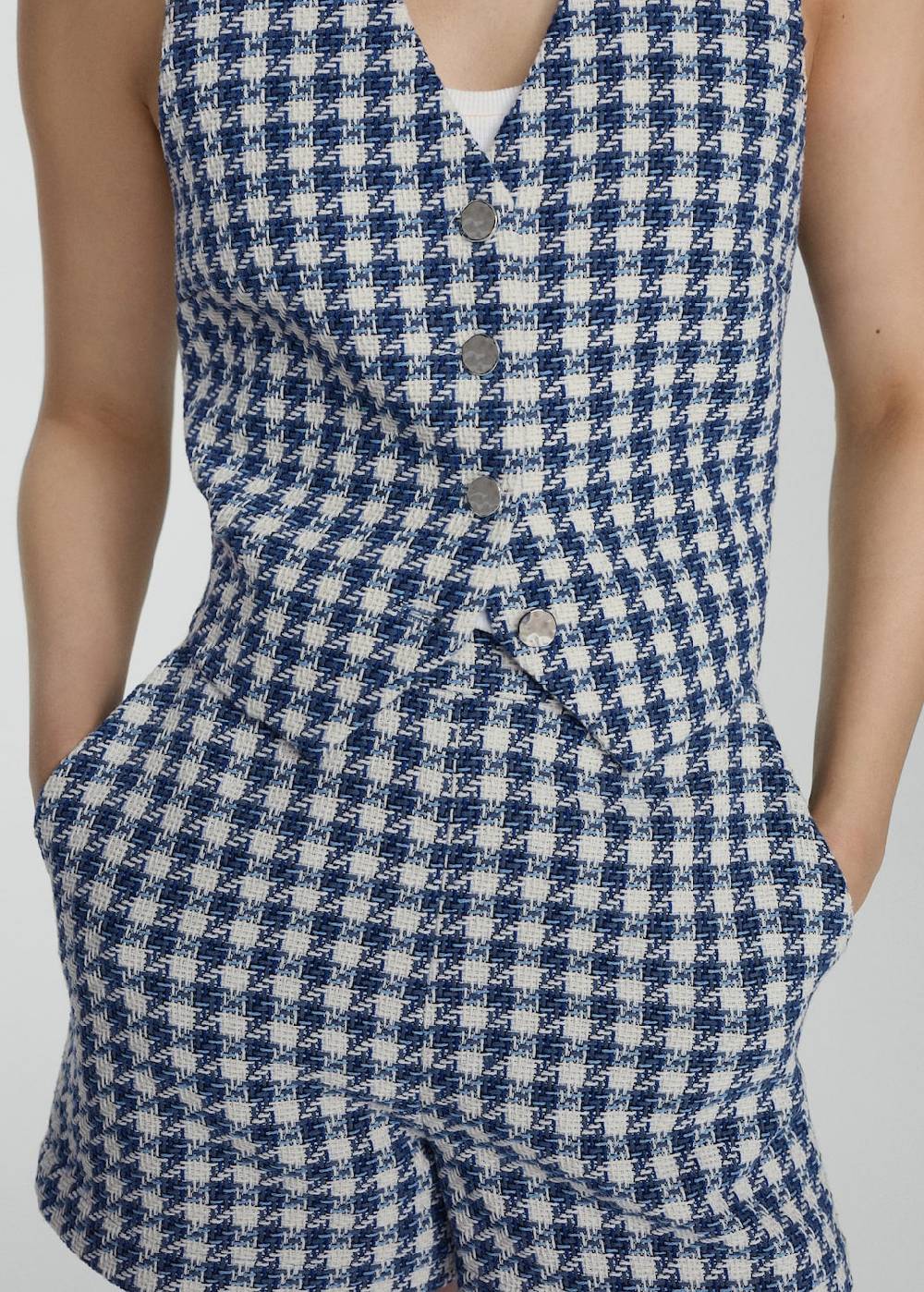 Mango Shorts mit Hahnentrittmuster Riesige Ersparnisse