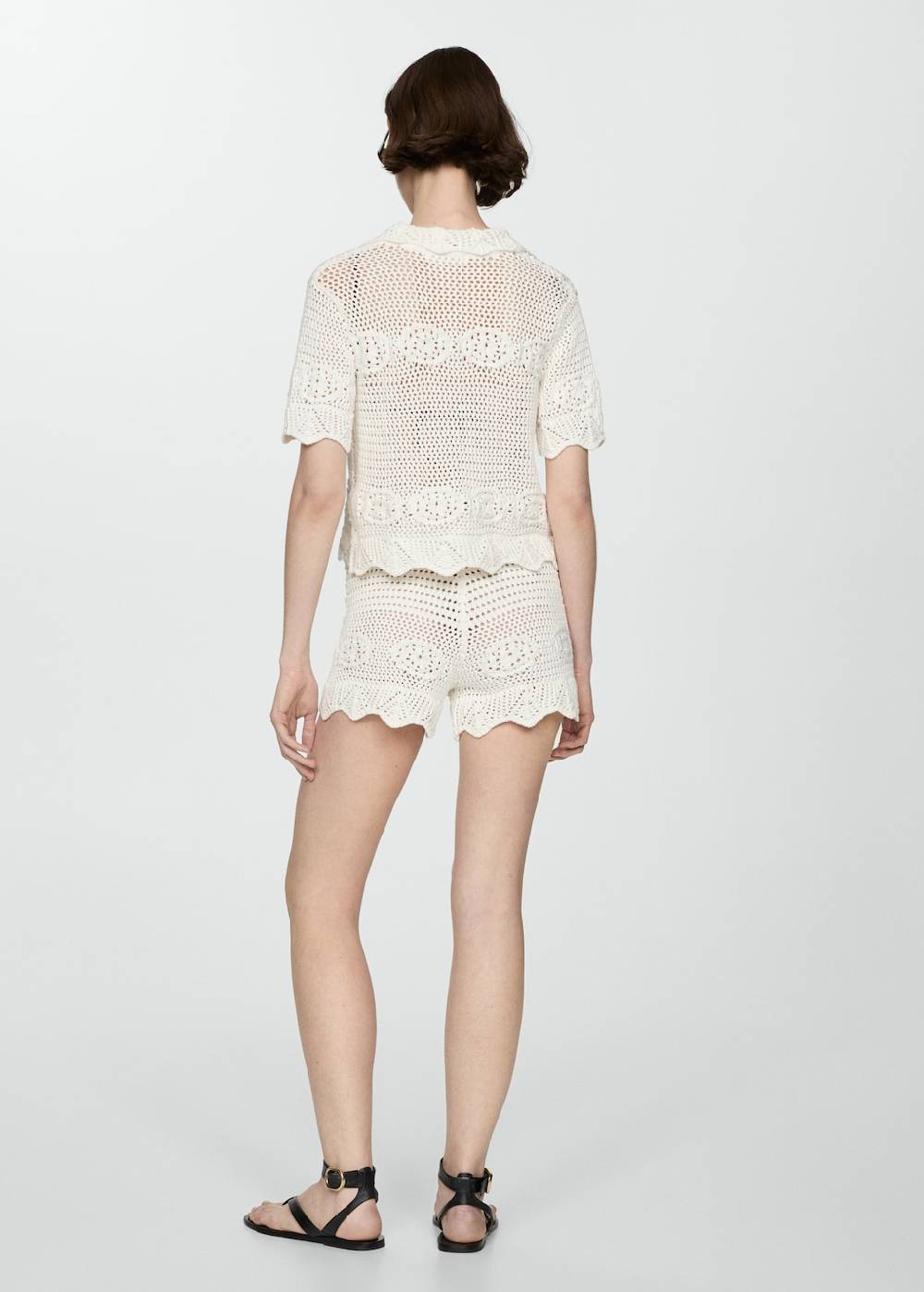 Mango Strick-Shorts im Häkel-Style Super Sparpreis