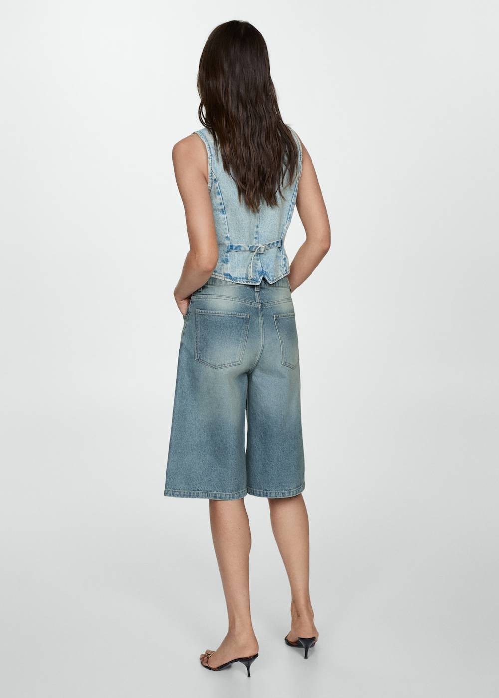 Mango Loose-Fit-Jeans-Bermudashorts Discount Store für neue Produkte