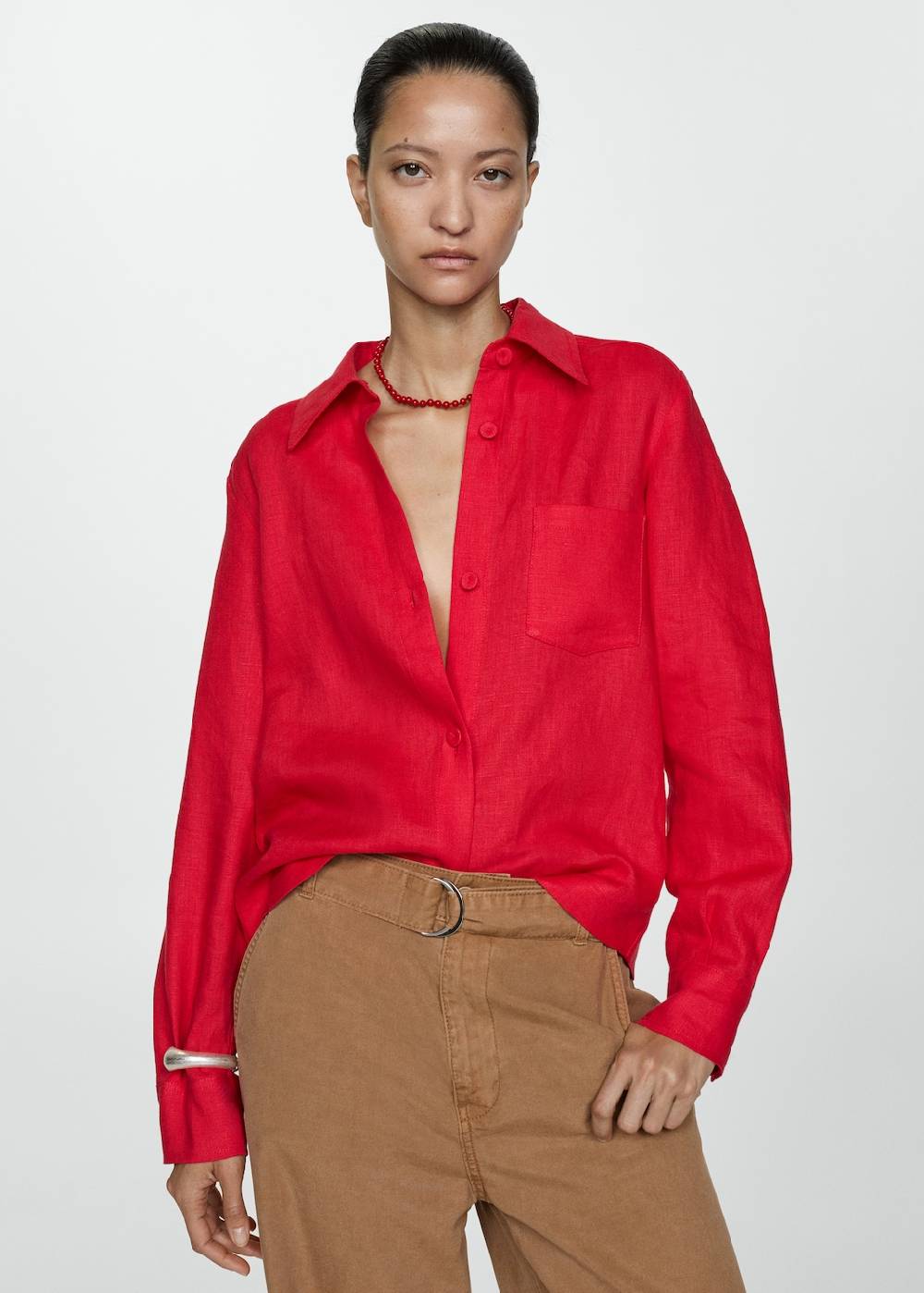 Mango Wideleg-Hose aus Lyocell 50% Rabatt mit kostenlosem Versand