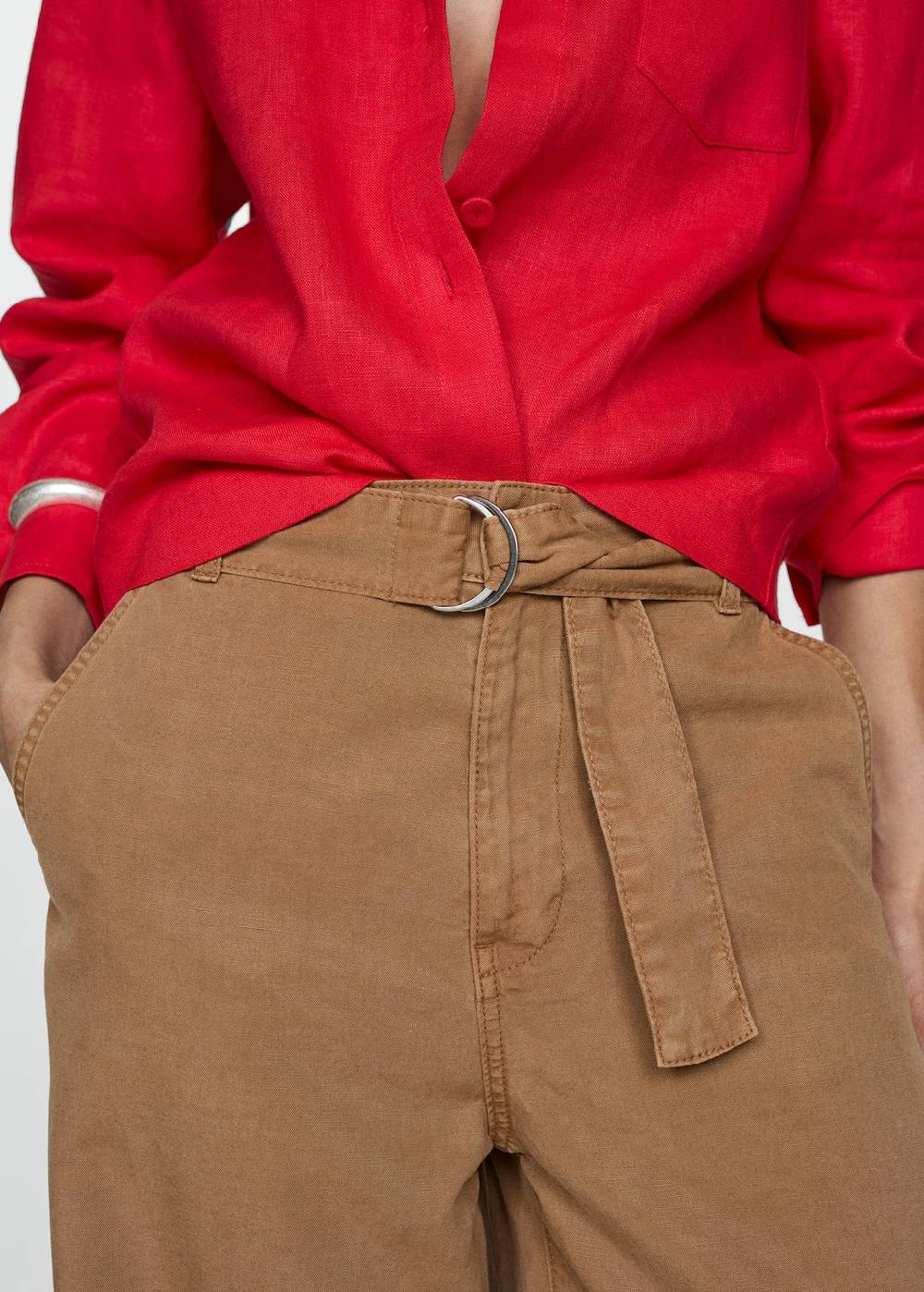 Mango Wideleg-Hose aus Lyocell 50% Rabatt mit kostenlosem Versand