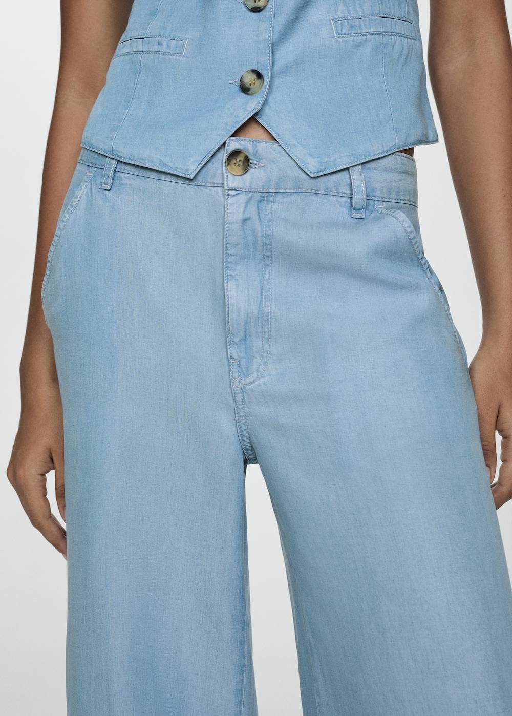 Mango Wideleg-Hose aus Lyocell 50% Rabatt für begrenzte Zeit