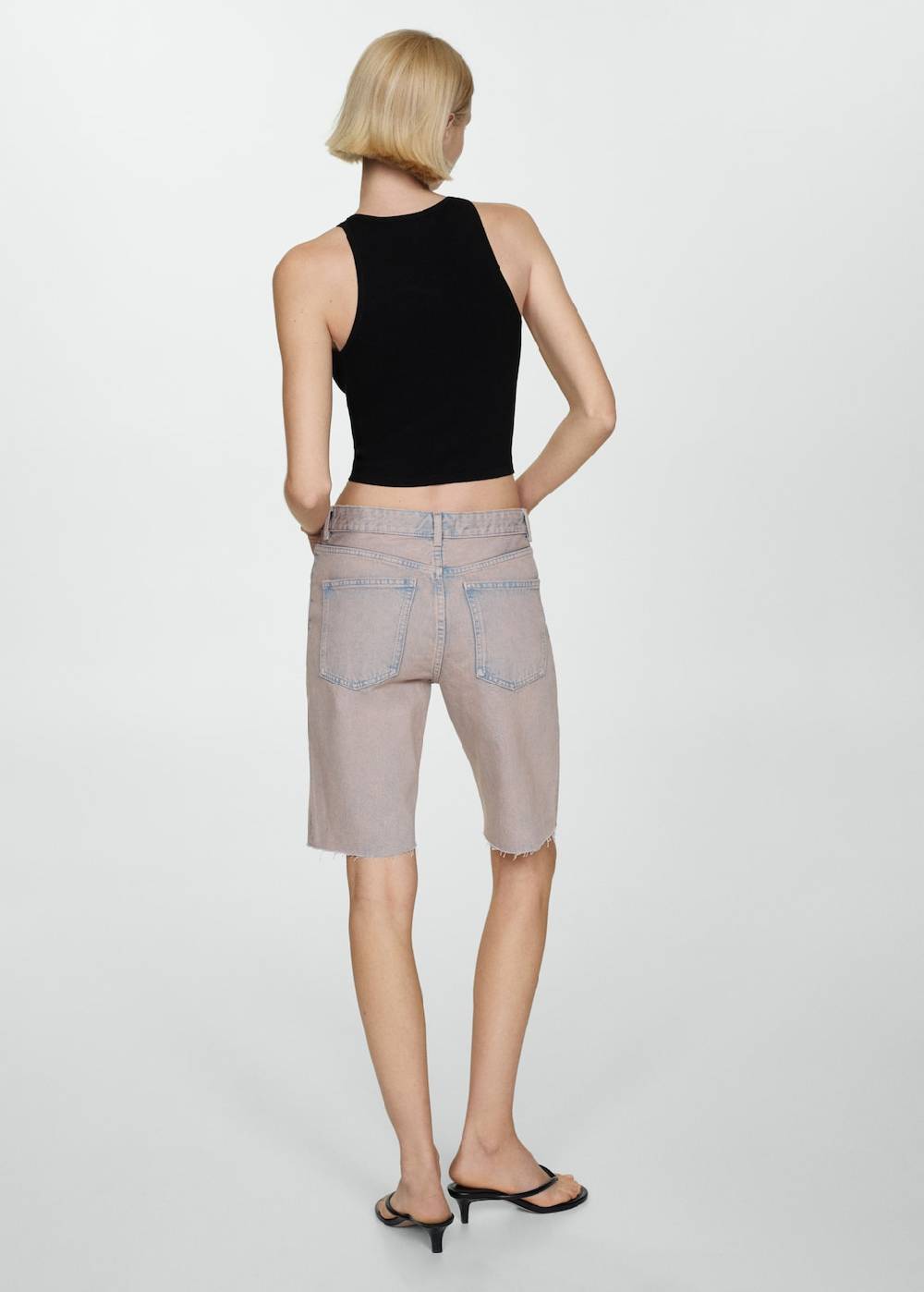 Mango Jeans-Bermudashorts mit Washed-Out-Effekt Outlet