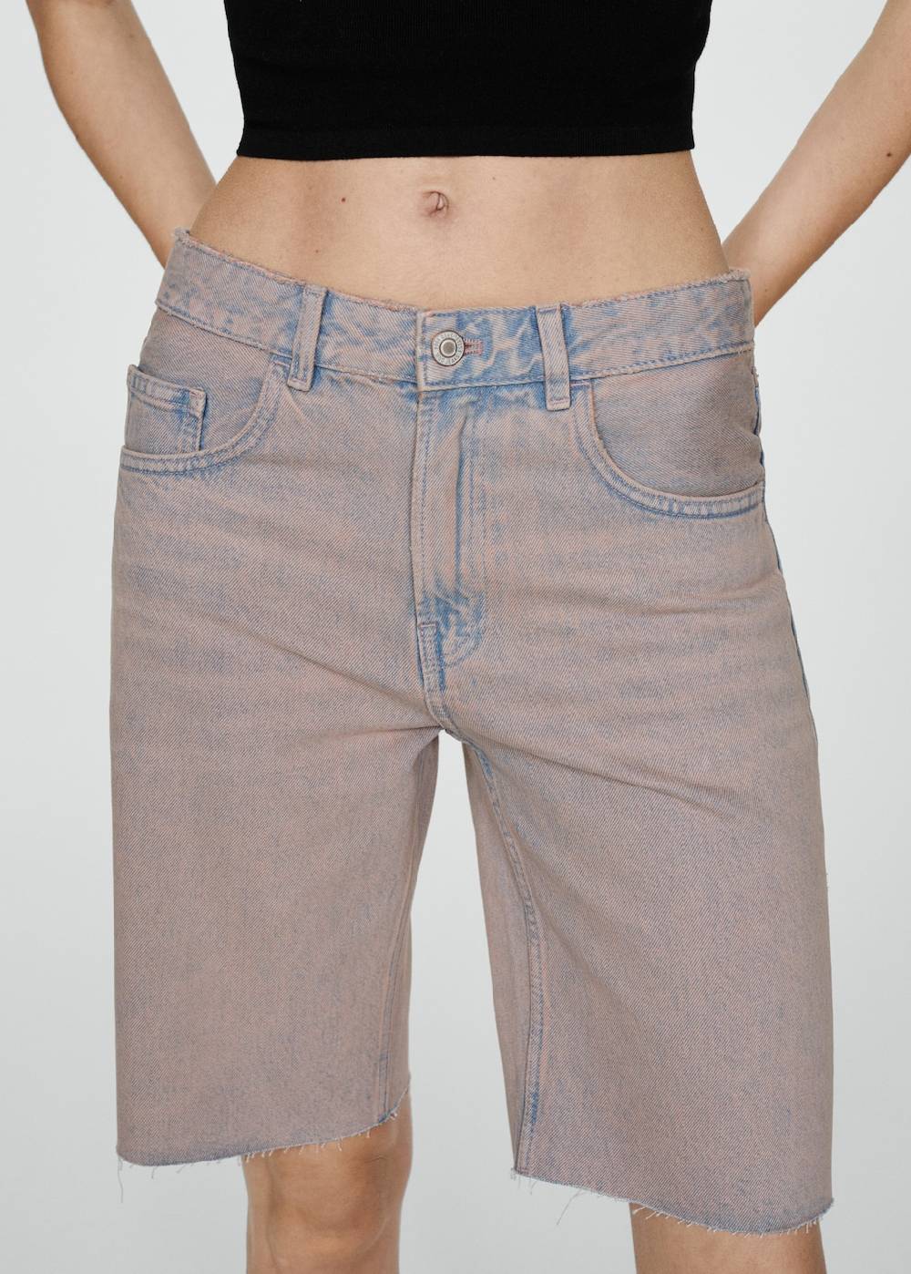 Mango Jeans-Bermudashorts mit Washed-Out-Effekt Outlet