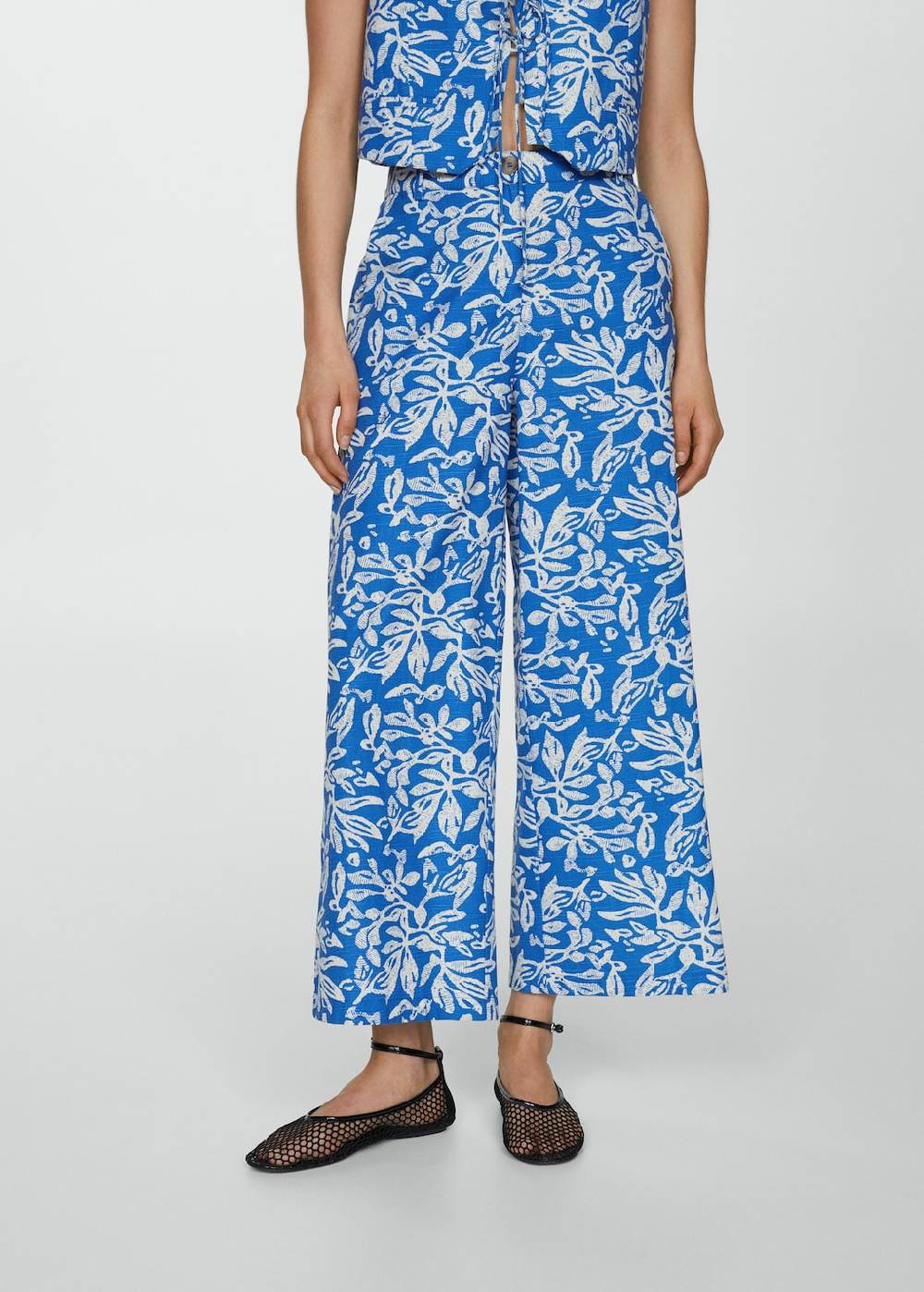 Mango Gemusterte Wideleg-Hose Verkauf