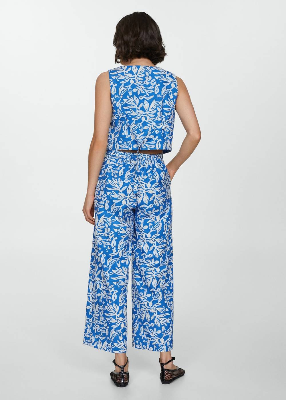 Mango Gemusterte Wideleg-Hose Verkauf