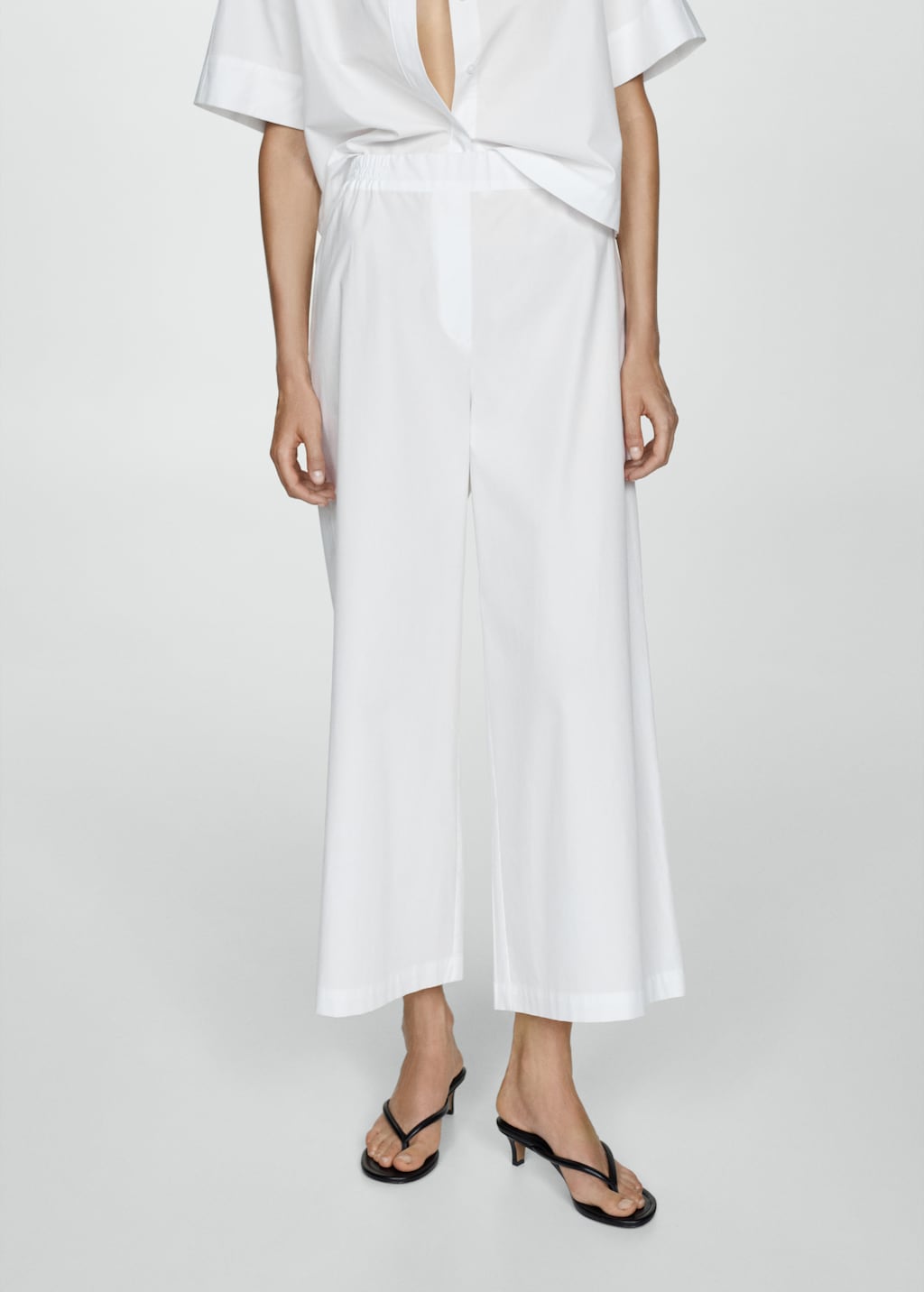 Mango Wideleg-Baumwollhose Hotsell