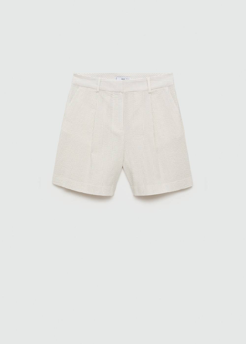 Mango Gestreifte Baumwoll-Bermudas Schlussverkauf