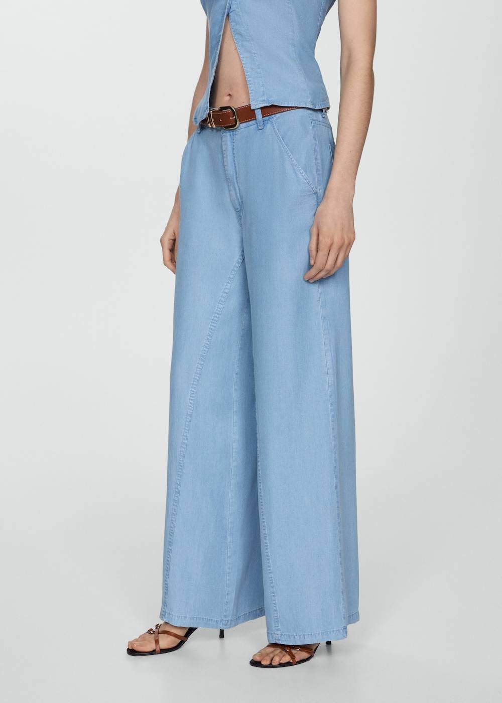 Mango Wideleg-Hose aus Lyocell Blitzverkäufe
