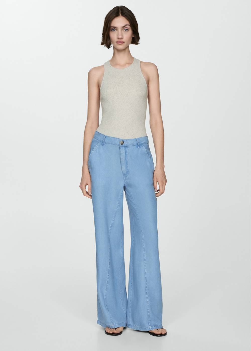 Mango Wideleg-Hose aus Lyocell Blitzverkäufe