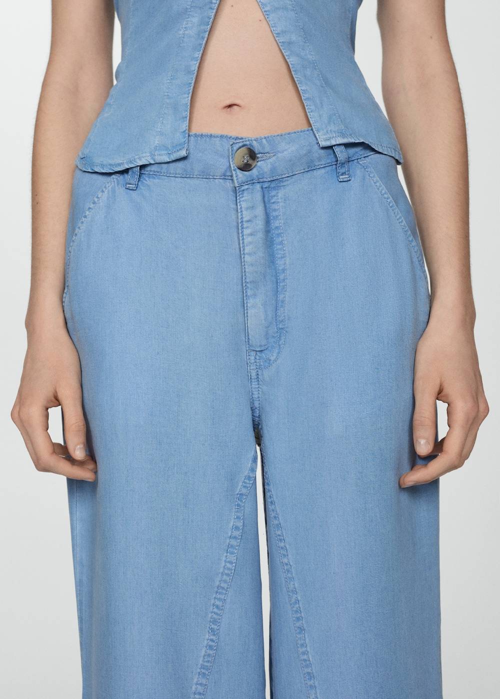 Mango Wideleg-Hose aus Lyocell Blitzverkäufe