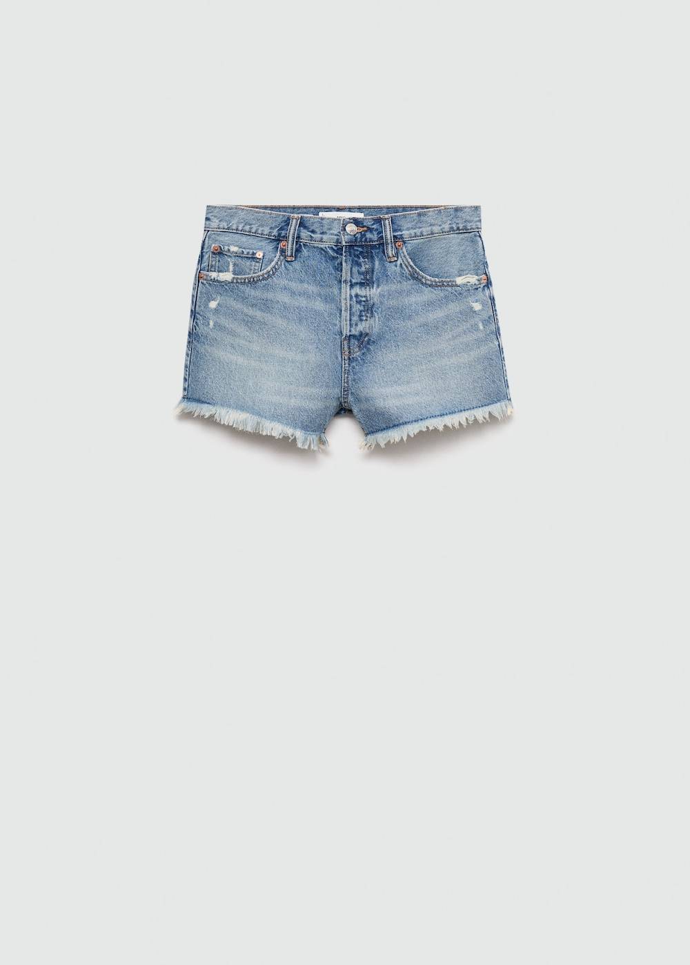 Mango Jeansshorts mit ausgefranstem Saum Kostenloser Versand