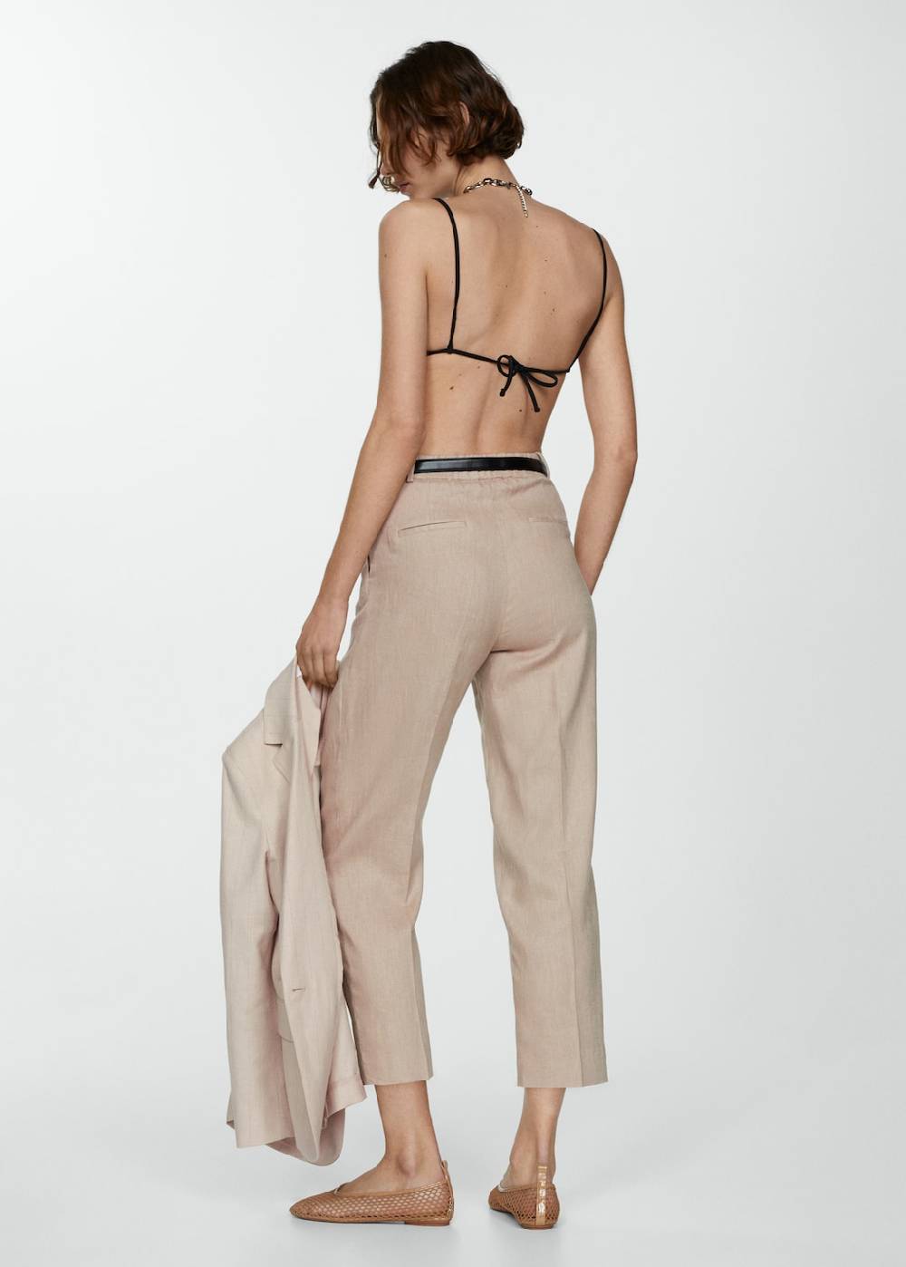 Mango Gerade Hose aus 100 % Leinen Fabrik Onlineshop