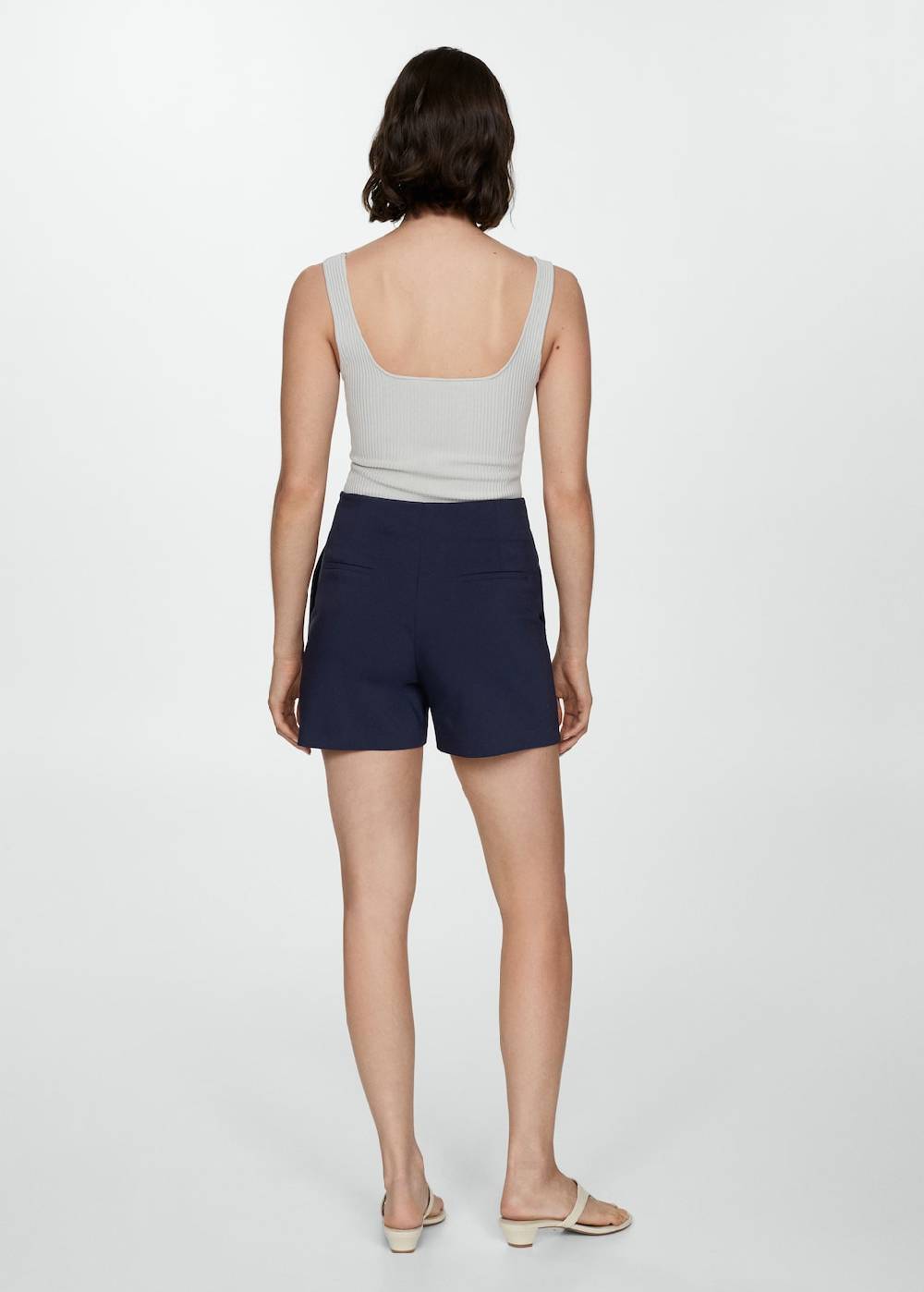 Mango Gerade Shorts mit hoher Taille Sonderangebot