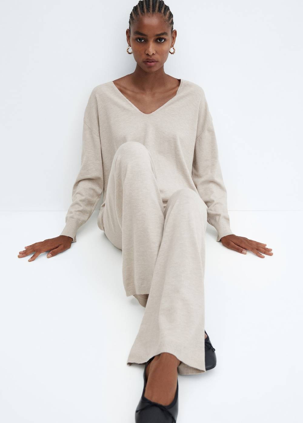 Mango Wideleg-Strickhose Muttertagsangebot