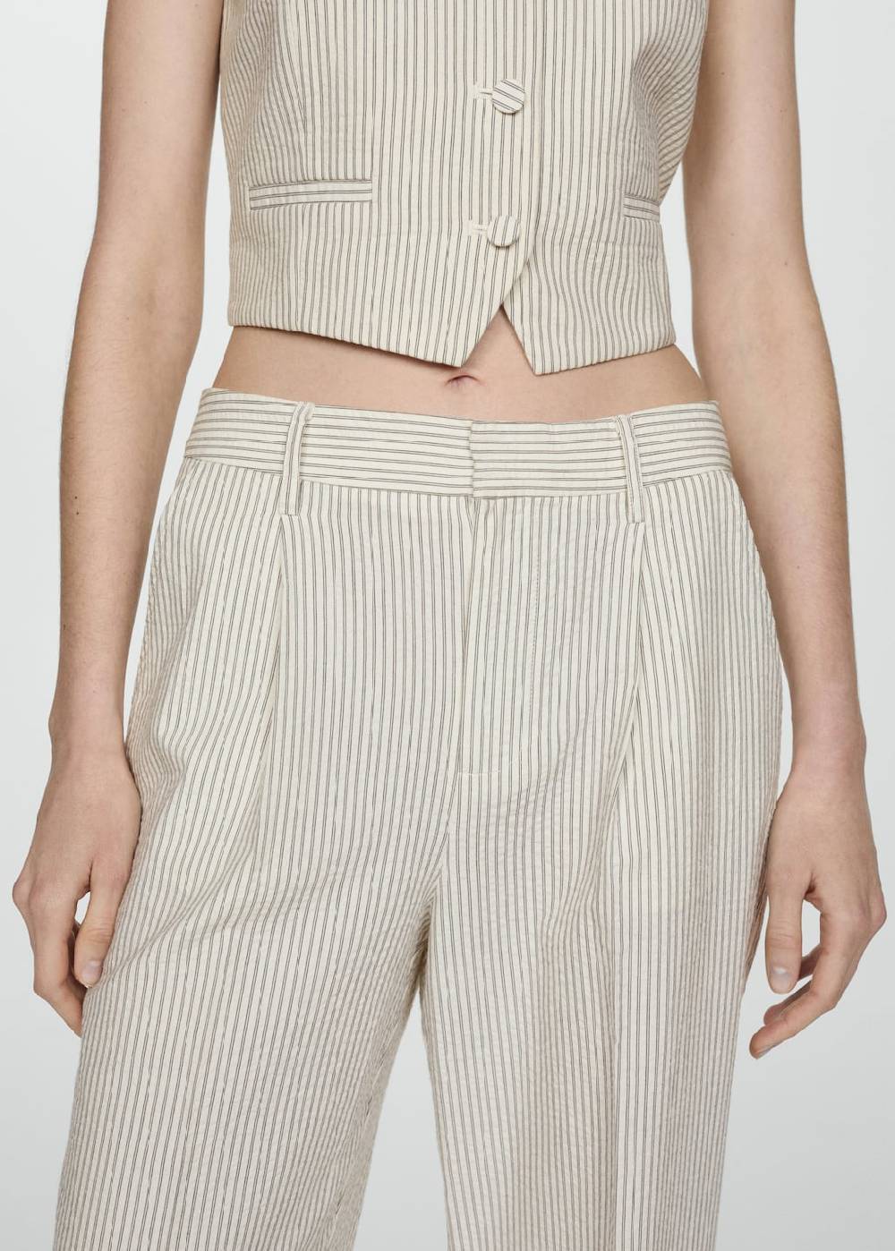 Mango Gerade geschnittene Streifenhose Valentinstagsangebot