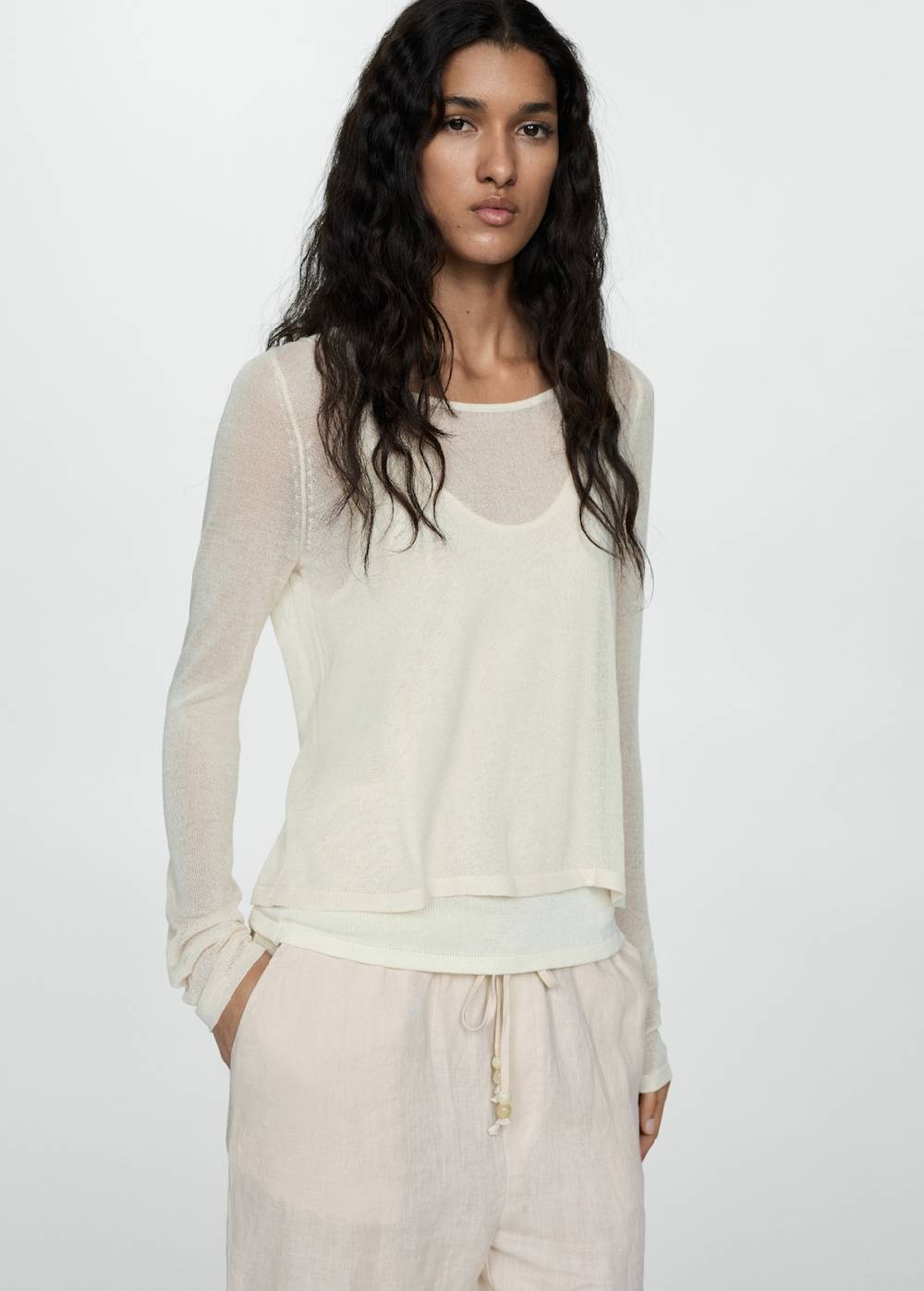Mango Jogger Pants aus 100 % Leinen Lagerräumung