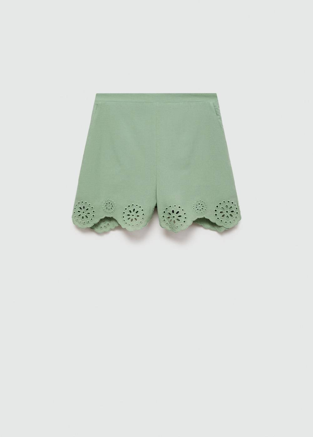 Mango Bestickte Lochstrick-Shorts Heißer Verkauf