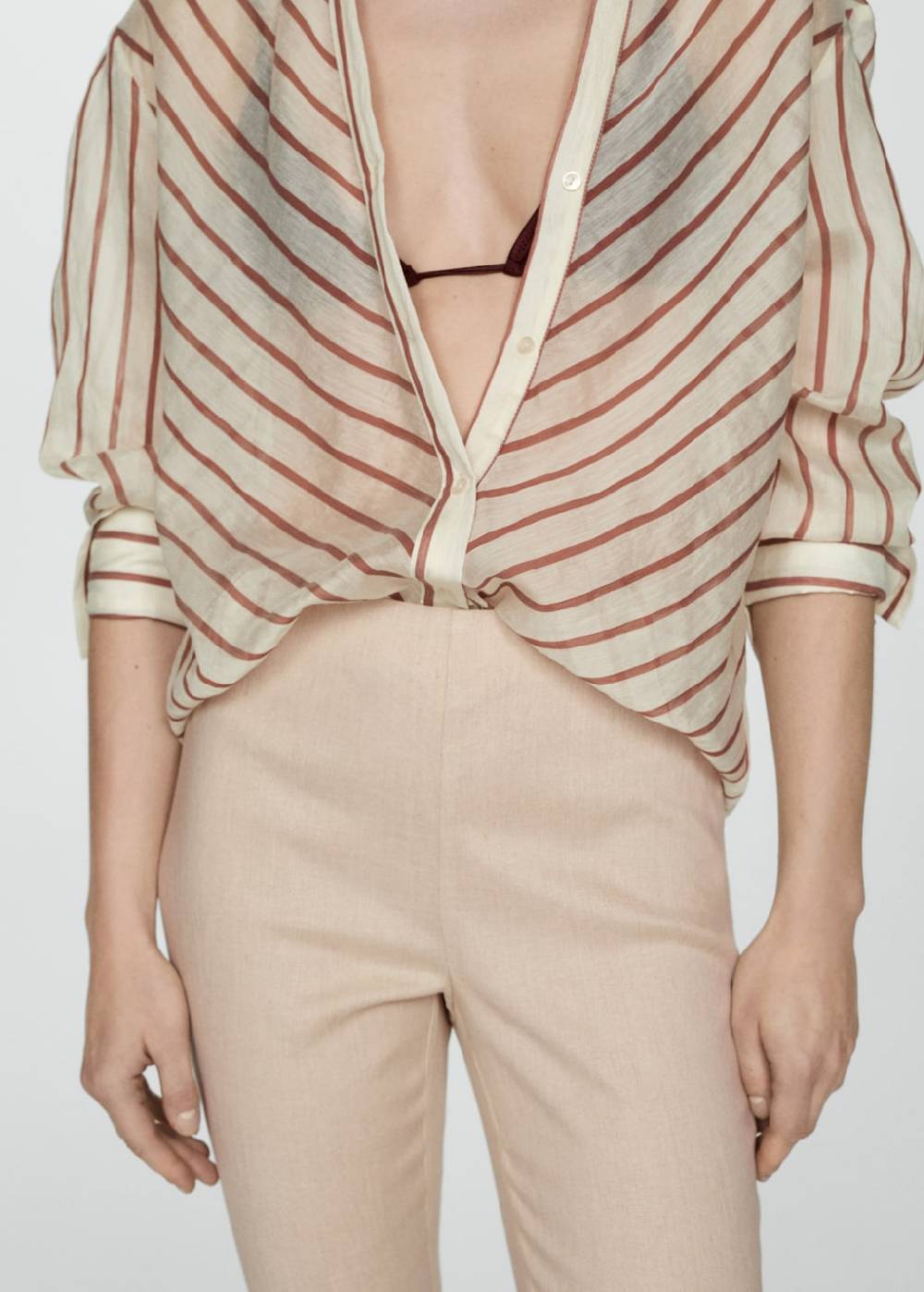 Mango Flared-Hose aus Leinen Neueste Mode