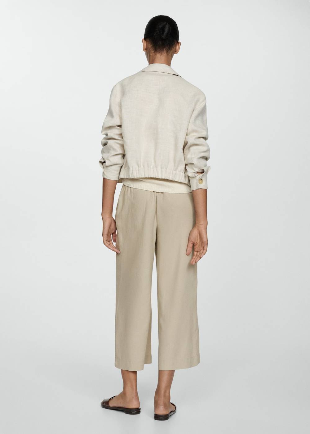 Mango Wideleg-Leinenhose Zeitlich begrenztes Angebot