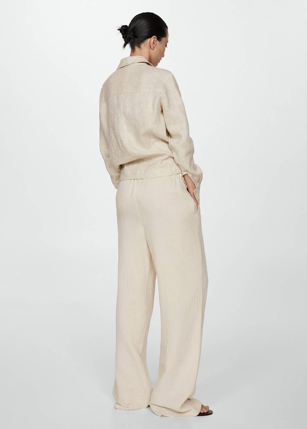 Mango Wideleg-Baumwollhose Tiefpreis