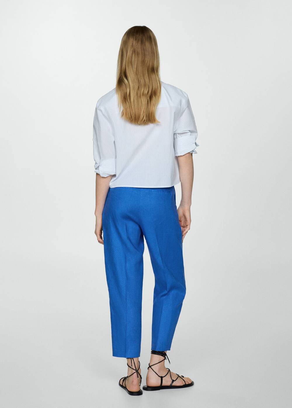 Mango Gerade Hose aus 100 % Leinen Begrenzte Freigabe