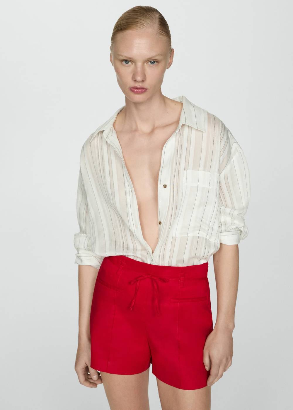 Mango Leinenshorts mit Schleife Letzter Tag