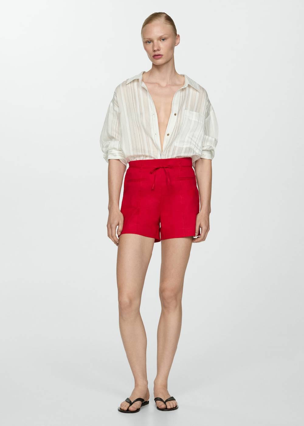 Mango Leinenshorts mit Schleife Letzter Tag