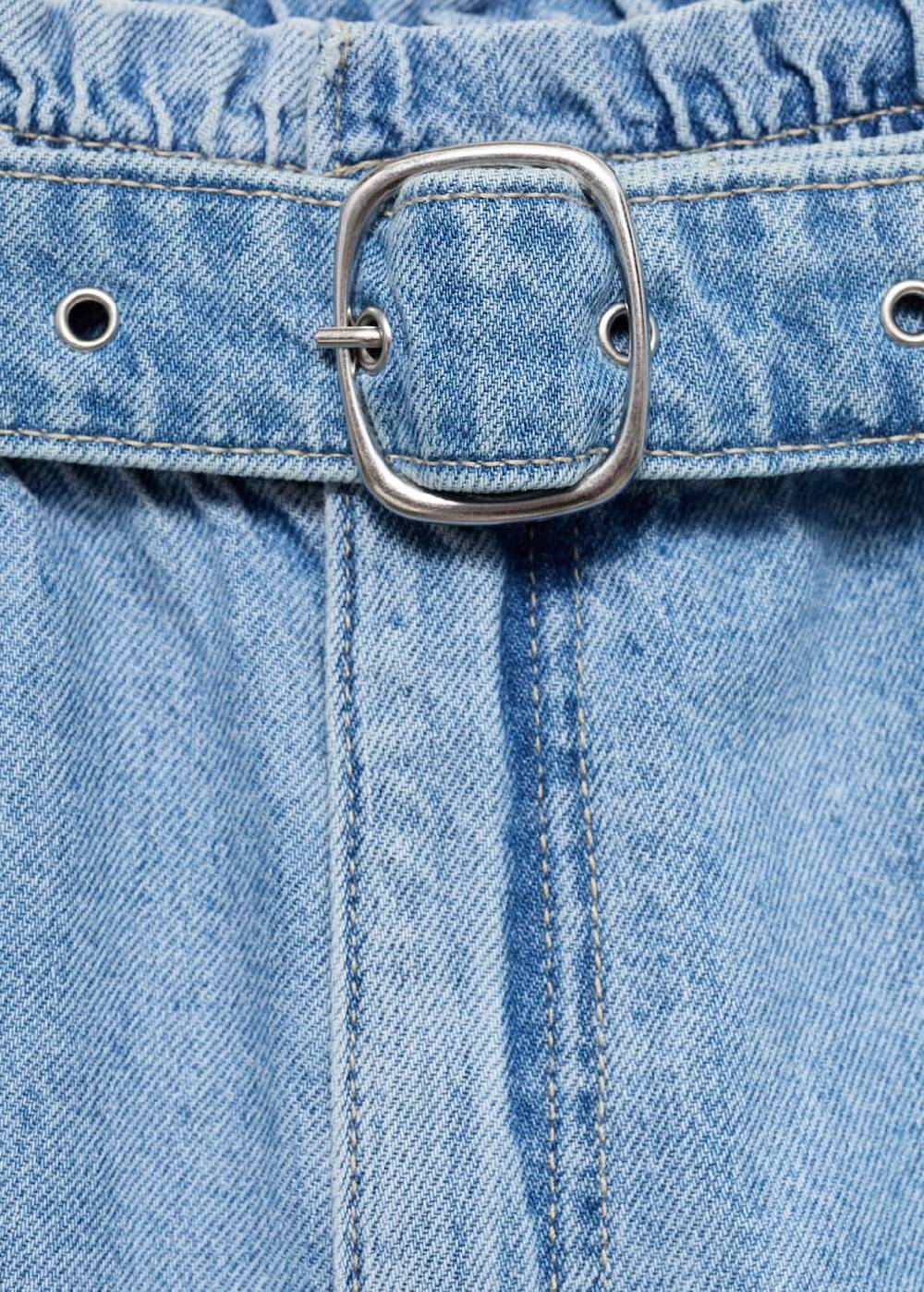 Mango Jeans-Shorts mit Gürtel Nur noch ein Tag übrig