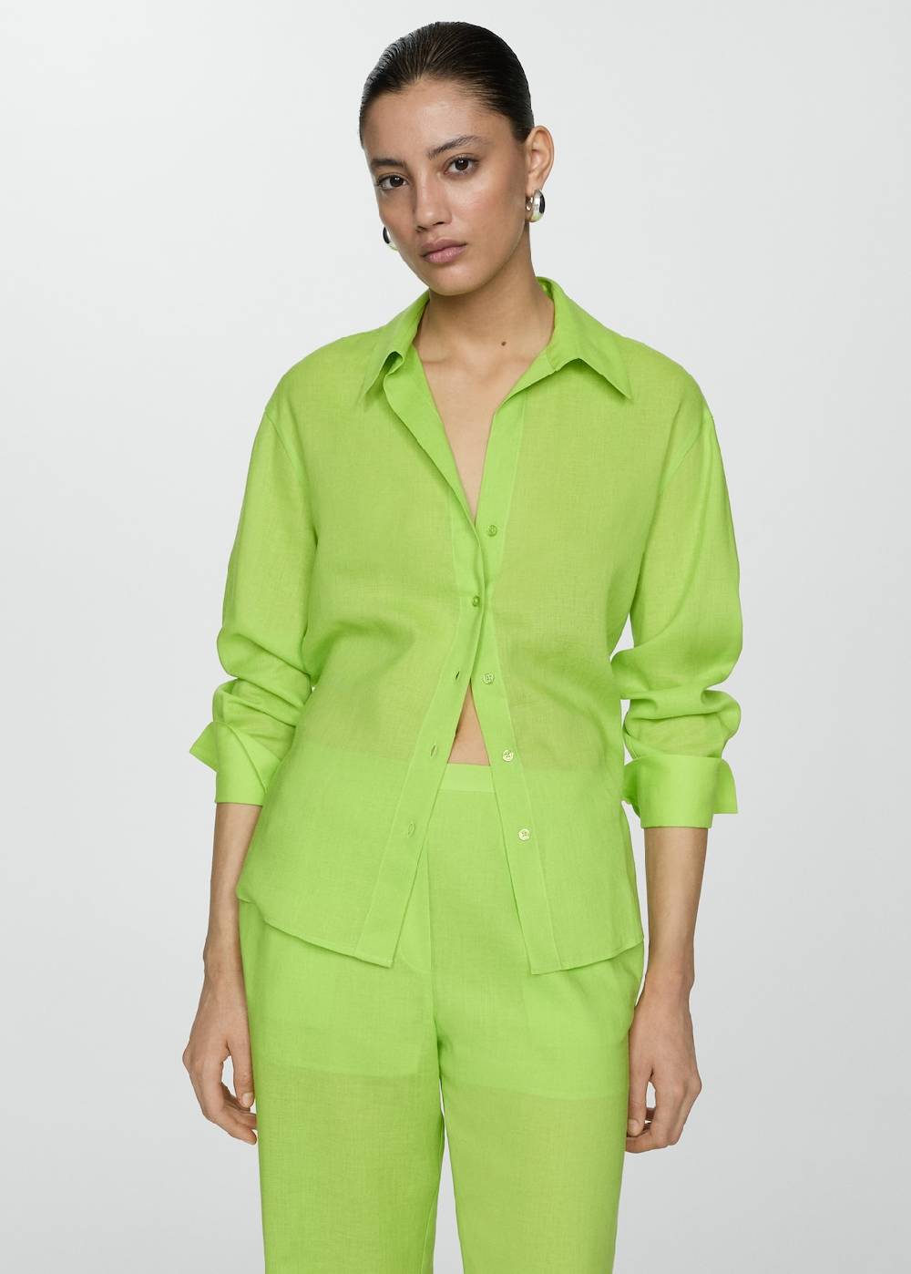 Mango Gerade Lyocell-Hose Super Rabatt