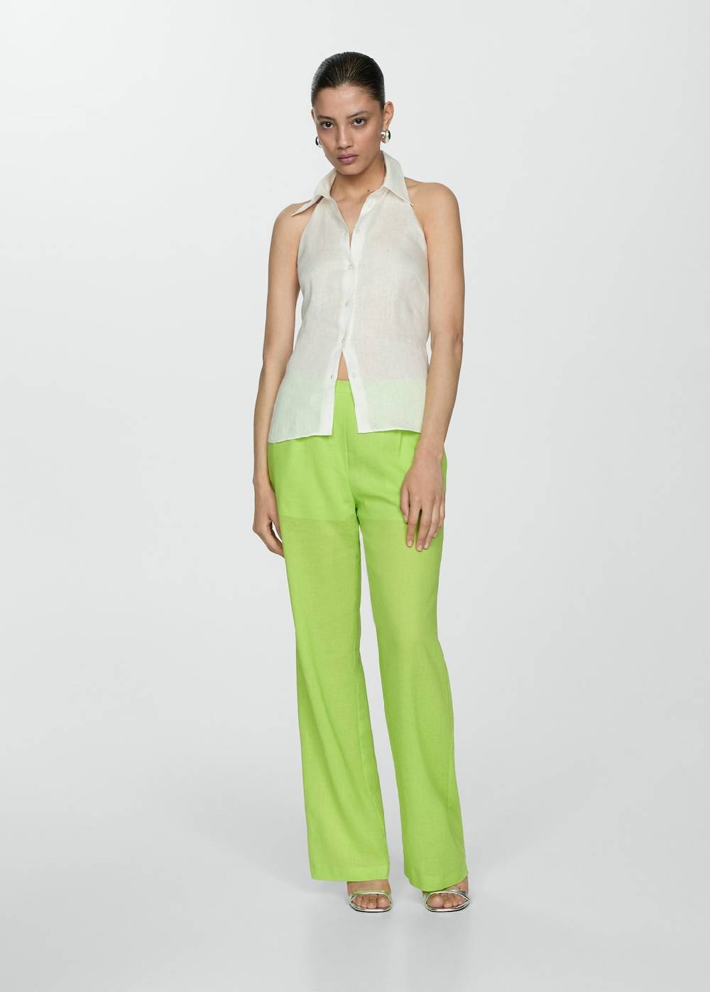 Mango Gerade Lyocell-Hose Super Rabatt