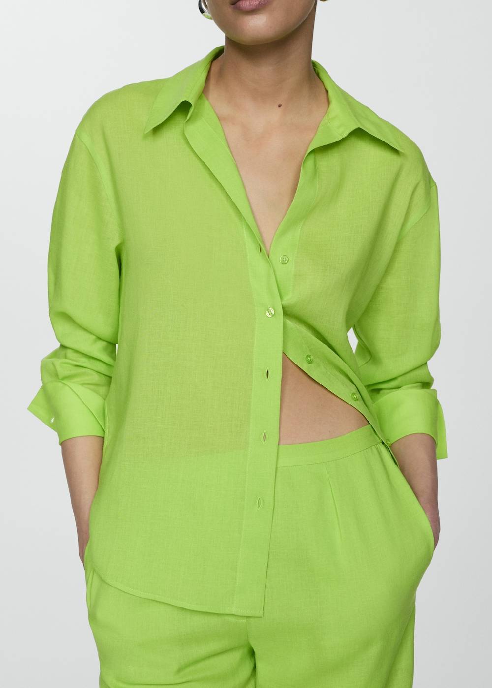 Mango Gerade Lyocell-Hose Super Rabatt
