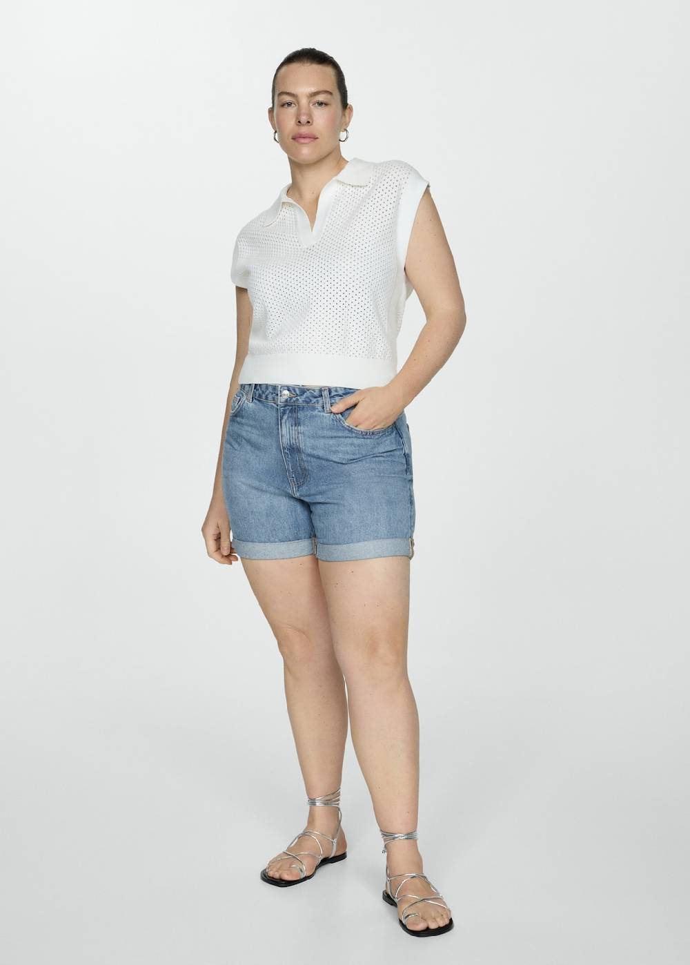 Mango Mom Fit-Jeans-Shorts Clearance-Verkauf