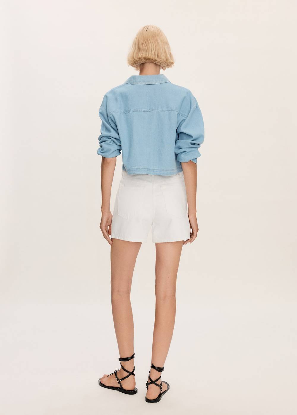 Mango Jeans-Shorts mit hoher Taille Im Verkauf