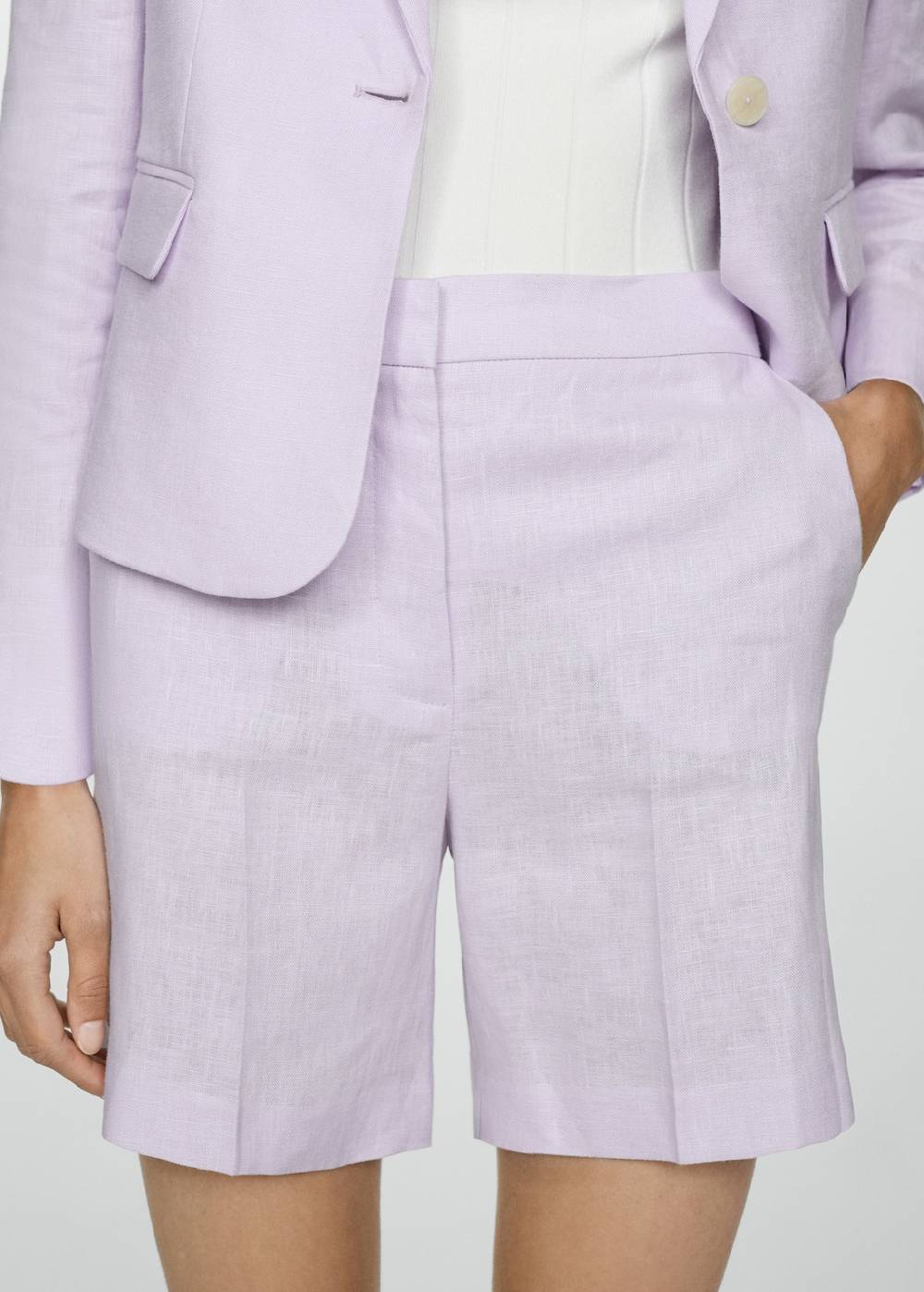 Mango Gerade Shorts aus 100 % Leinen zollfrei