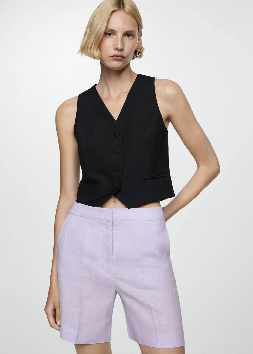 Mango Gerade Shorts aus 100 % Leinen zollfrei