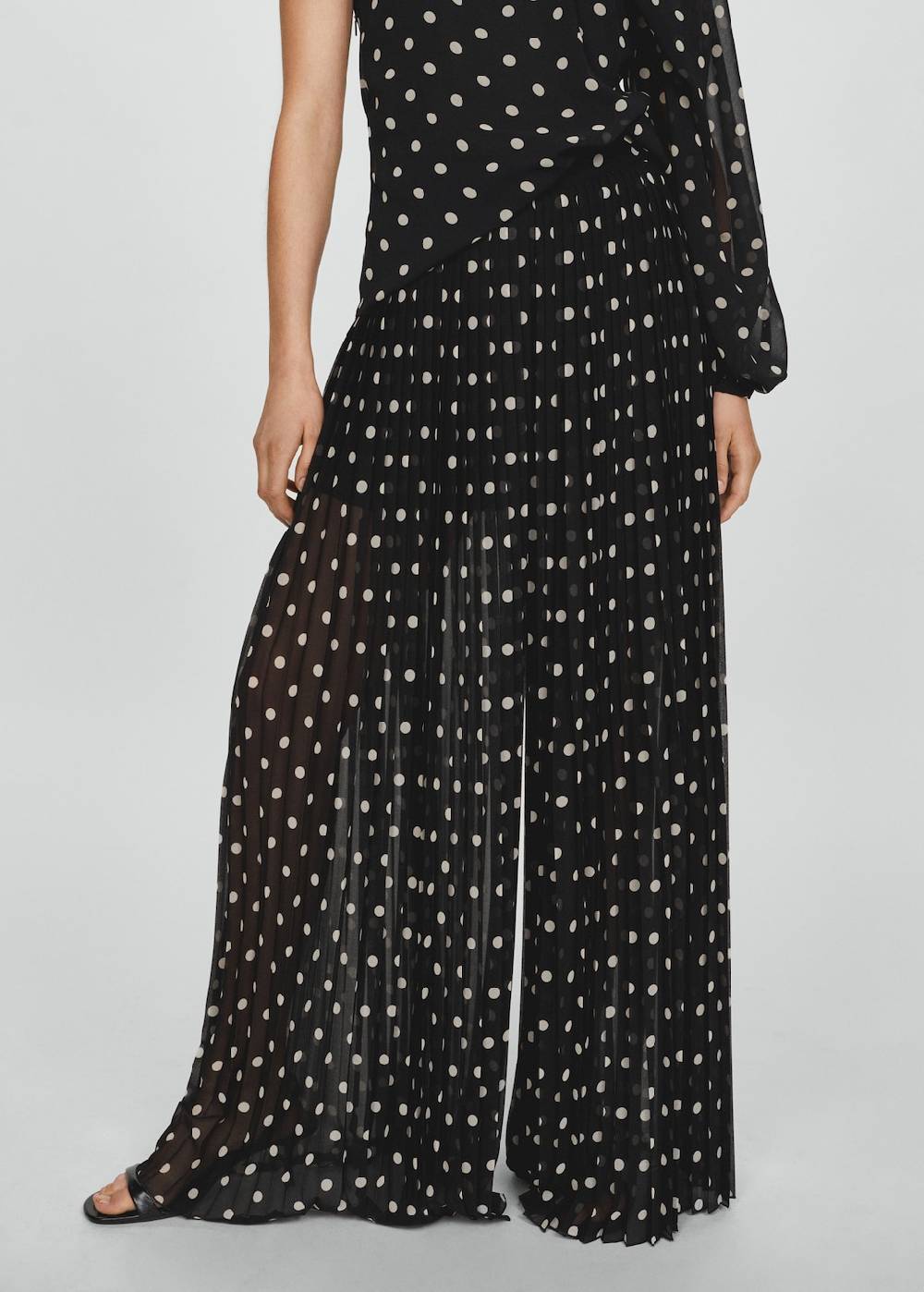 Mango Plissierte Hose mit Polka Dots Verkauf