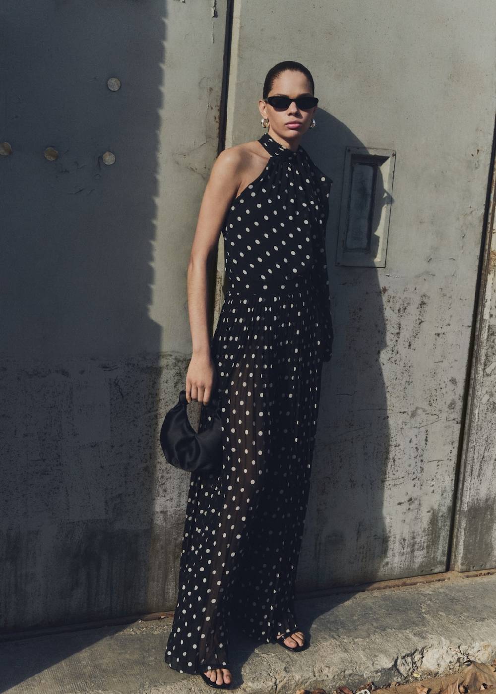 Mango Plissierte Hose mit Polka Dots Verkauf