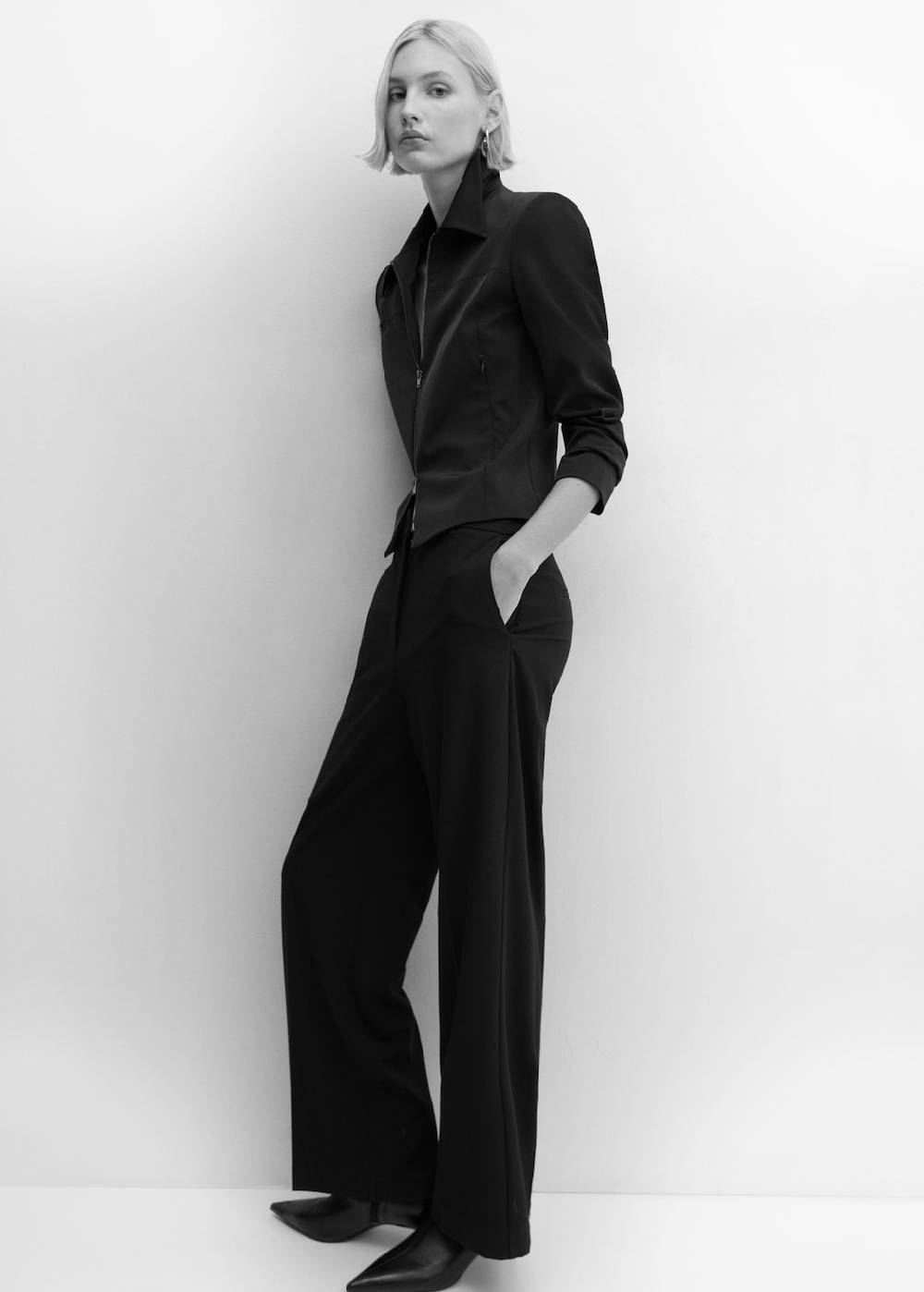 Mango Wideleg-Hose mit niedrigem Bund Kostenloser Versand