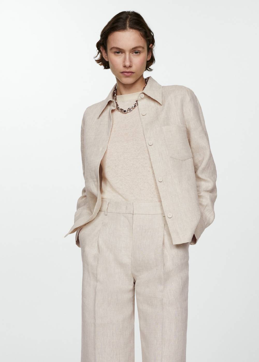 Mango Gerade Leinenhose Fabrik Onlineshop